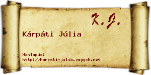 Kárpáti Júlia névjegykártya