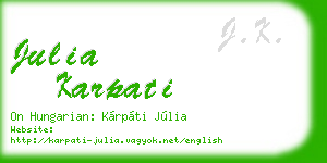 julia karpati business card